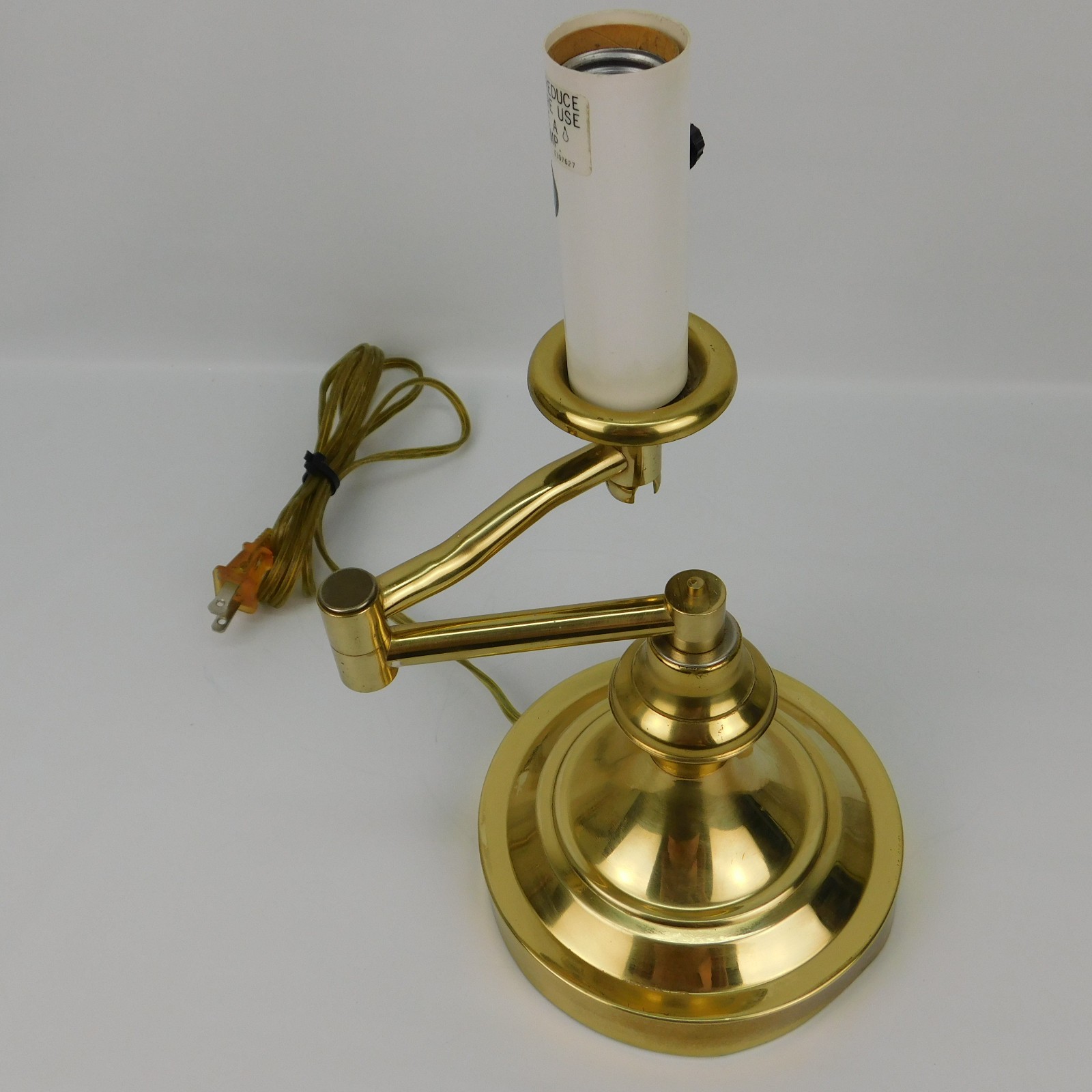 Vintage Underwriters Laboratories Brass Lamp Swing Swivel Arm 11.5″
