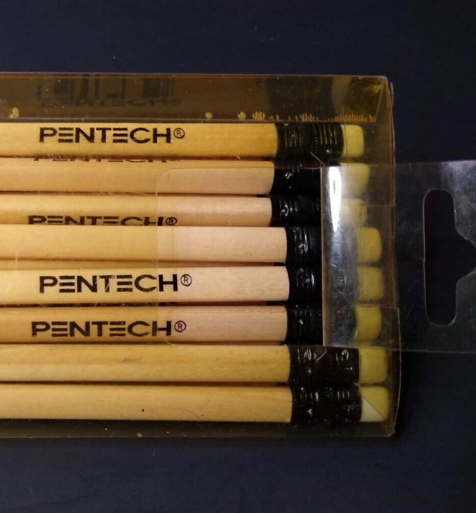 Unsharpened Pentech Pure Triangular No 2 Lead Pencils, Real Wood, Lot of 23, NIB