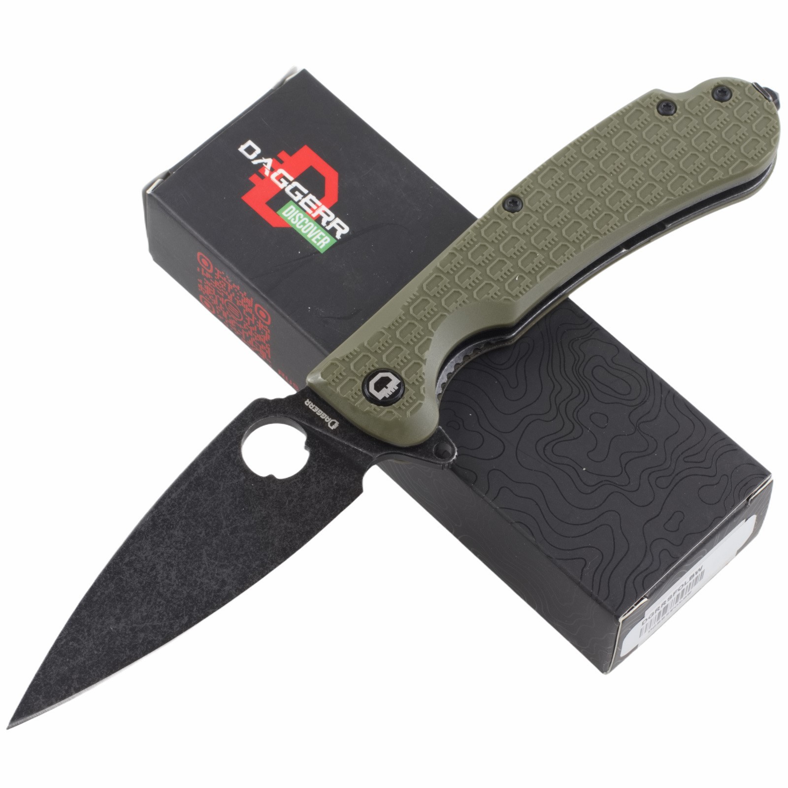Daggerr Knives Resident Linerlock Folding Knife Olive FRN Spear Point Blade