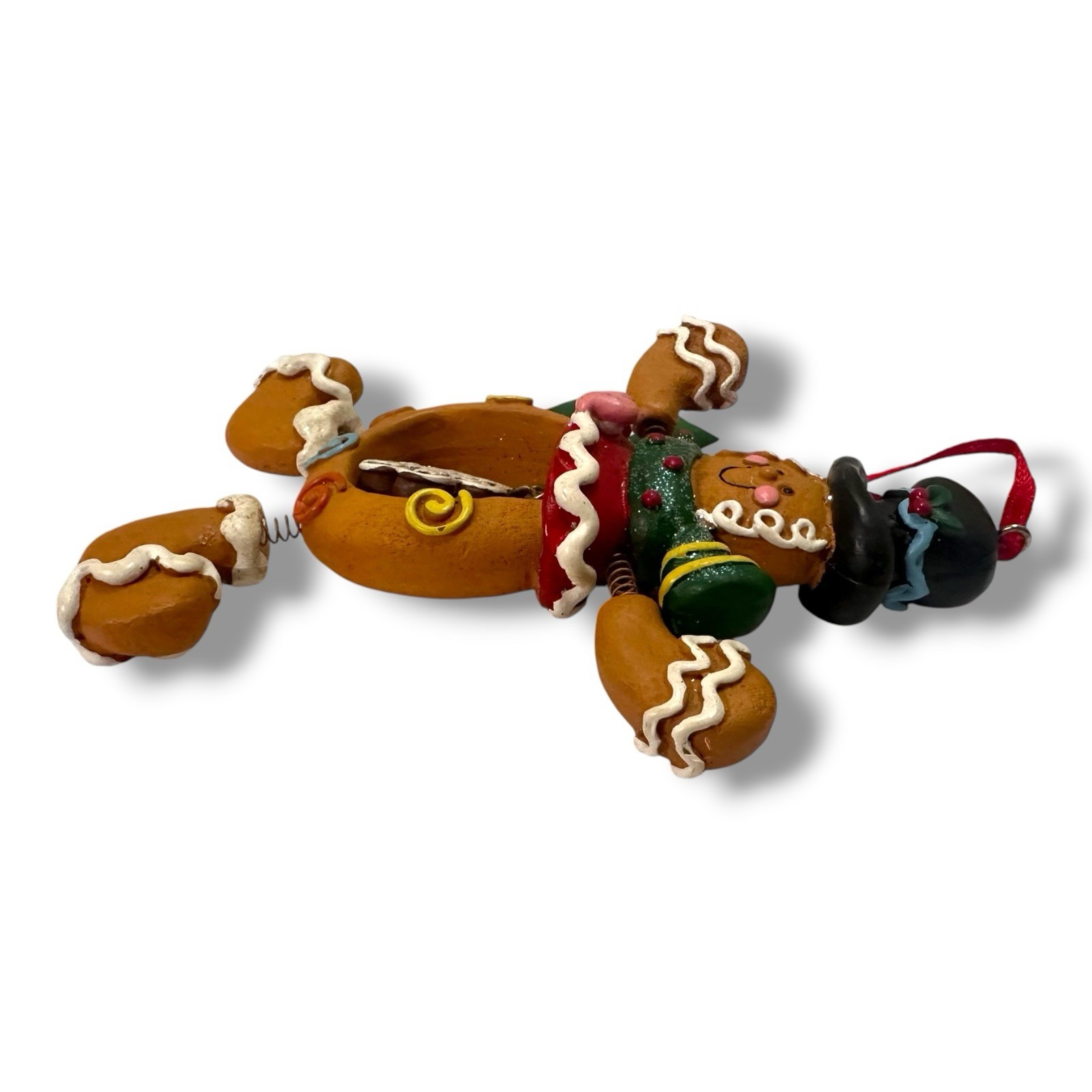 Kurt S. Adler Gingerbread Man Springy Legs Arms Christmas Ornament NWT