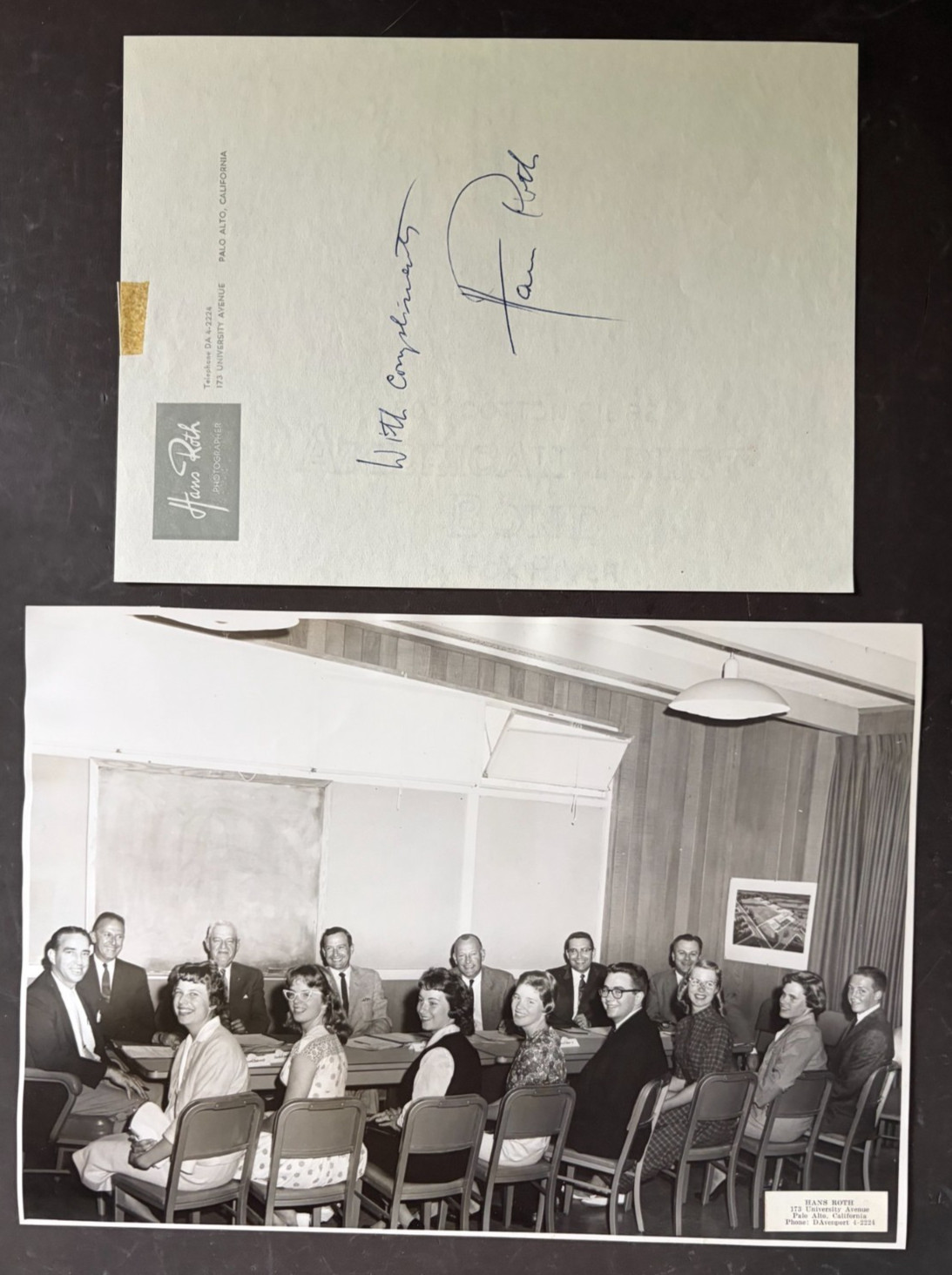 1959 Stanford University Staff Photo by Hans Roth (with signature!) 6.9 x 9.8 in