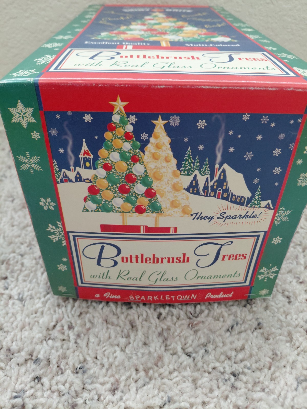 Christopher Radko Shiny Brite Bottlebrush Tree Christmas 12” Multi Color