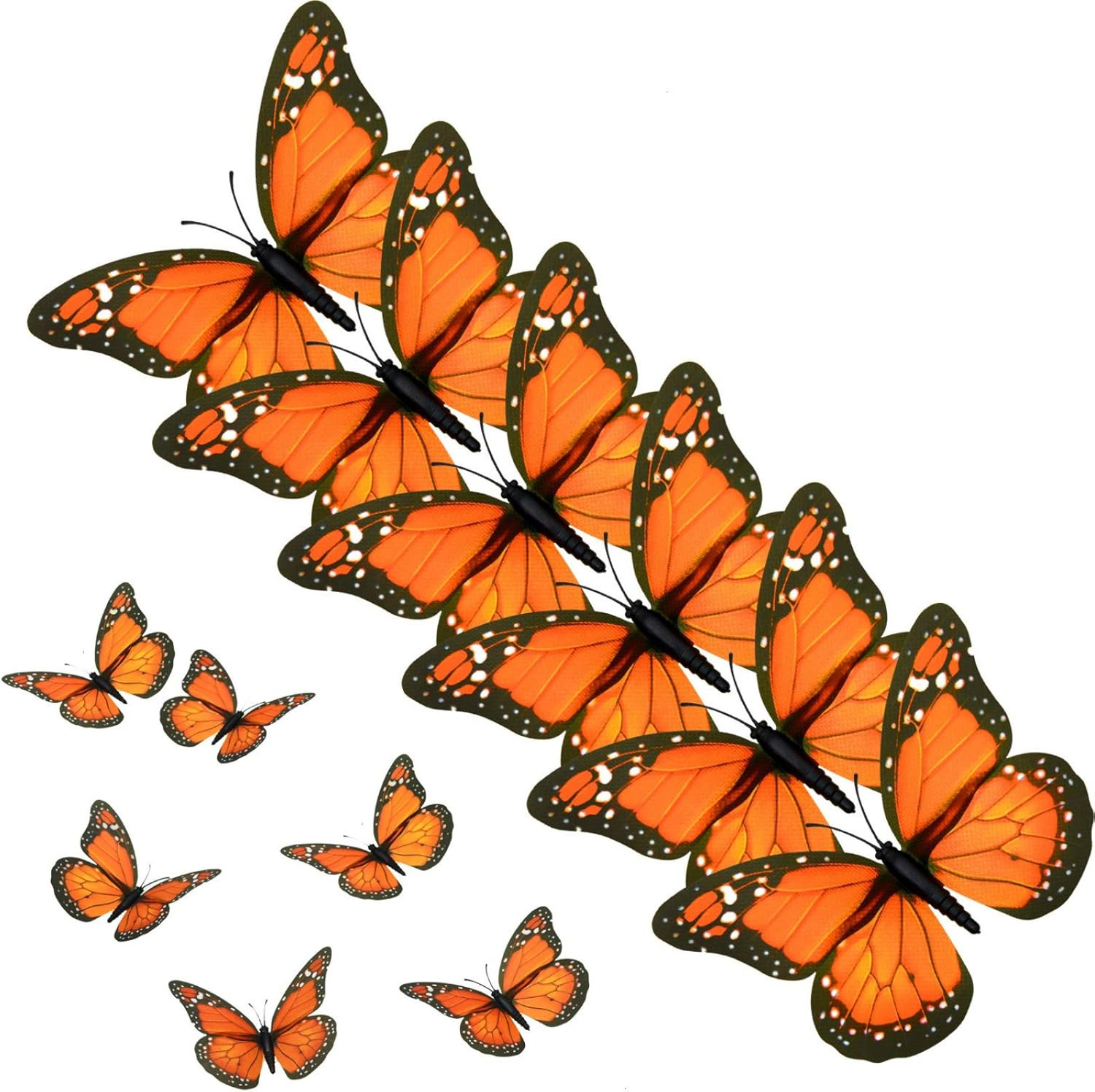 Monarch Butterfly Decorations, 4.72” Orange Premium Artificial Monarch Butterfl