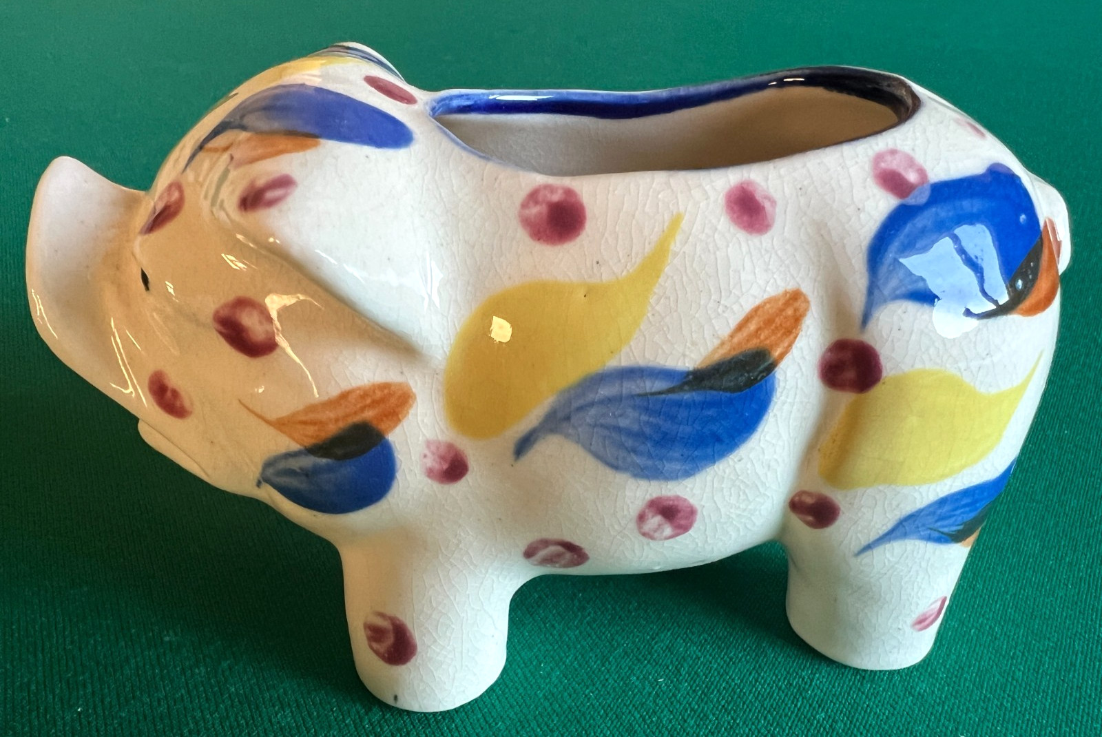 Vintage PIG PLANTER Occupied Japan #530 Hand Painted – 6L x 3-1/4W x 3-3/8H