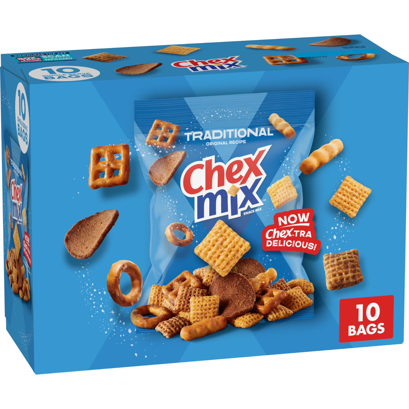 Chex Mix Snack Mix Traditional Original Recipe Multipack Snack Bags 10 Count USA