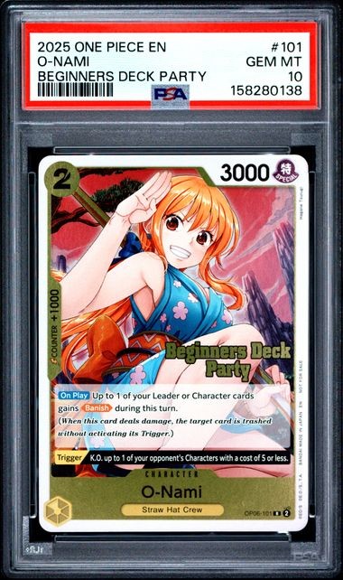 2025 One Piece Beginners Deck Party Pack #101 O-Nami PSA 10 Gem Mint