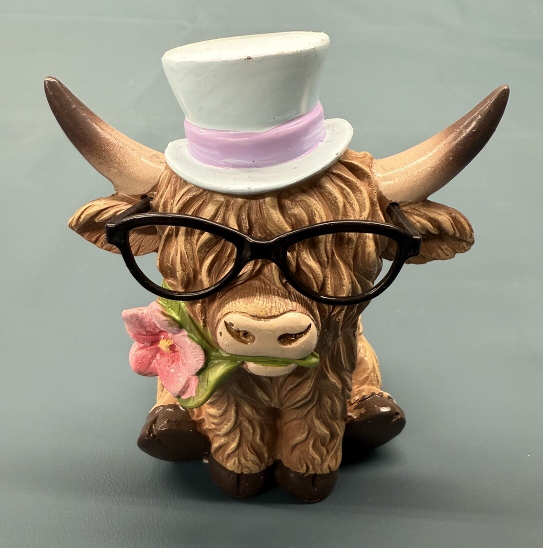 Highland Cow Figure Set Easter Spring Resin Tabletop Decor Hobby Lobby 2025 LTD