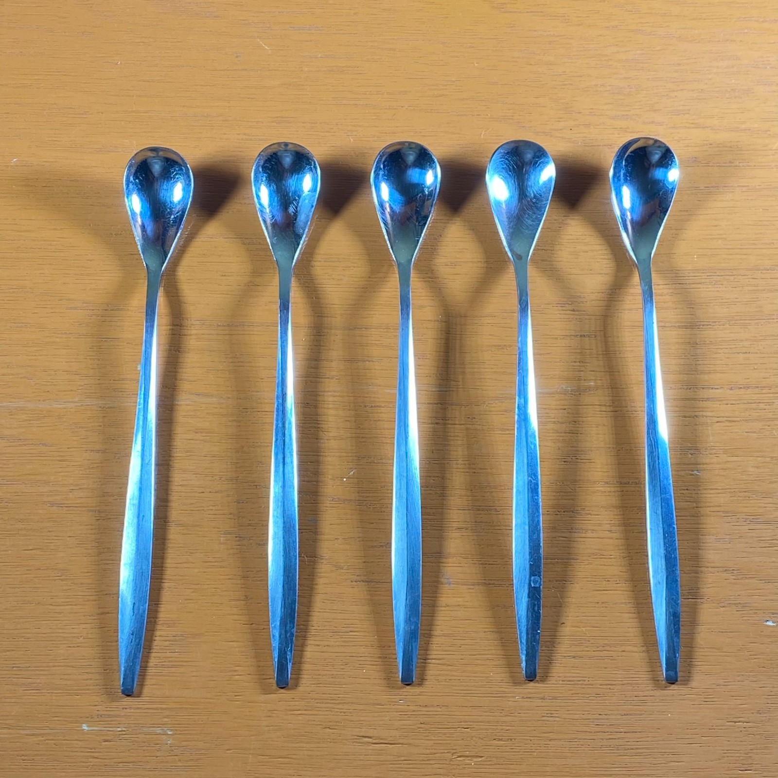 5 Fantasy Noritake 18-8 Stainless Japan NTK 7 1/4 inch Ice Tea Spoons