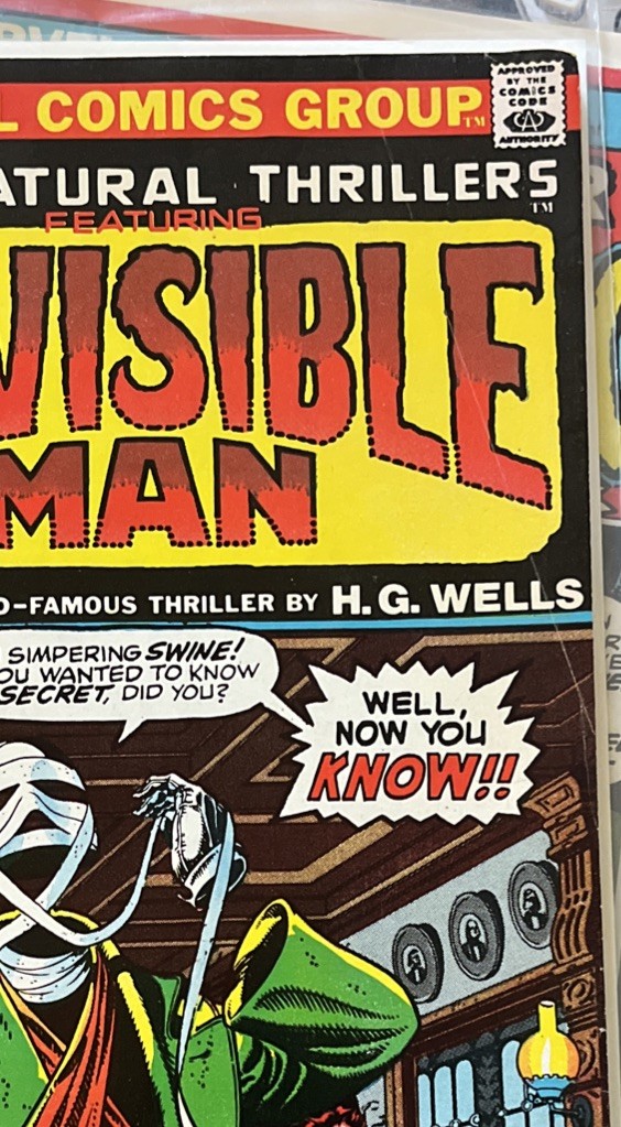 Supernatural Thrillers #2 Featuring The Invisible Man Feb 1973 Marvel Comic Book