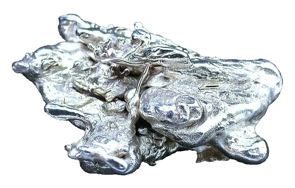 39.29 Gram 1.38 Ounce 1 7/10 x 1 1/4 x 1/2 Inch Casted Silver Nugget EBS1373K
