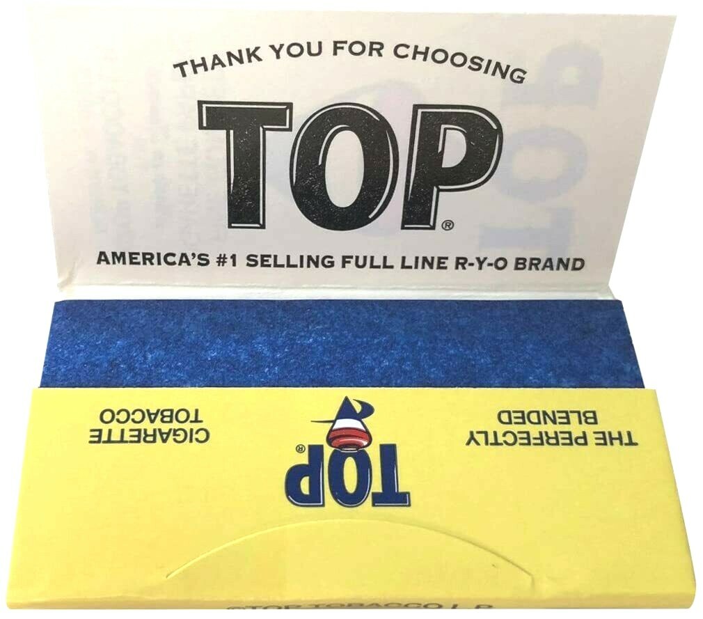 AUTHENTIC TOP FINE GUMMED CIGARETTE ROLLING PAPERS 24 BOOKS / 100 LEAVES PER