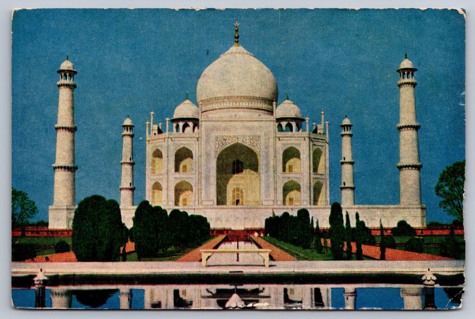 Agra Uttar Pradesh India Taj Mahal Vintage Postcard