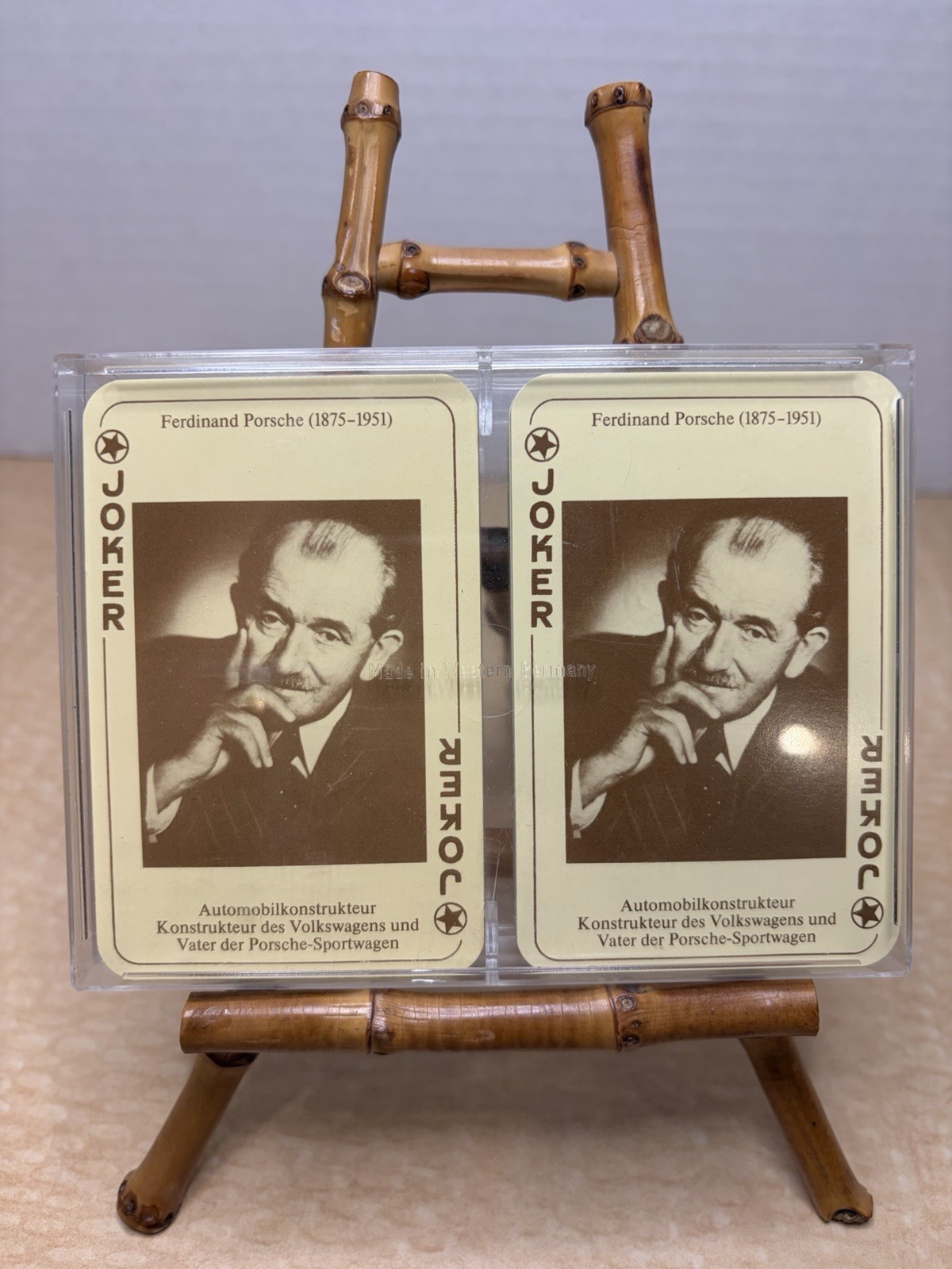 Vintage German Playing Cards Featuring Porsche, Zeppelin & Daimler Jokers