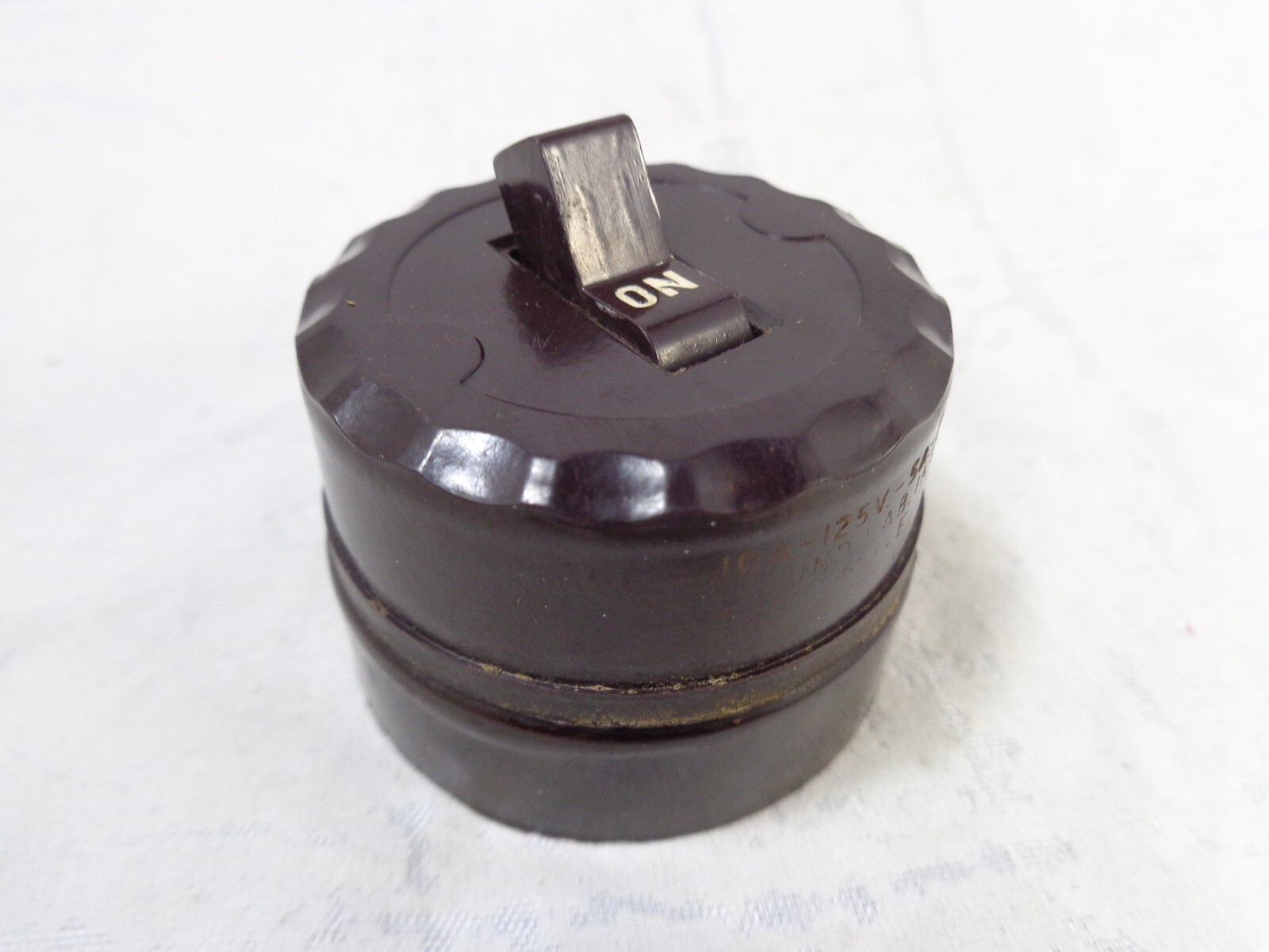 Monowatt Toggle Switch UL Bakelite Brown Round Wall Surface Mount Vintage