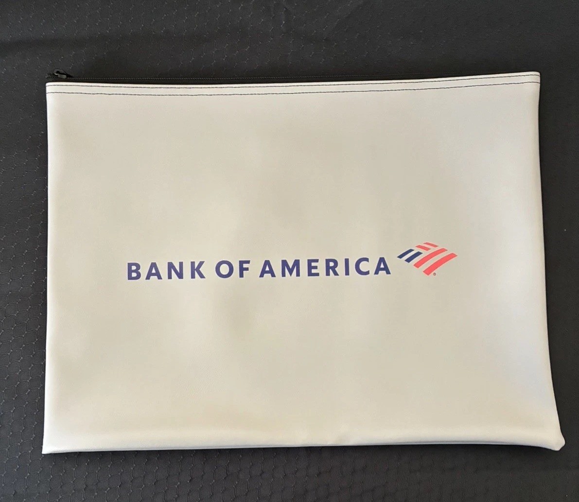 New Logo! : New EXTRA LARGE (12inx16in) Bank Of America Deposit Bag!