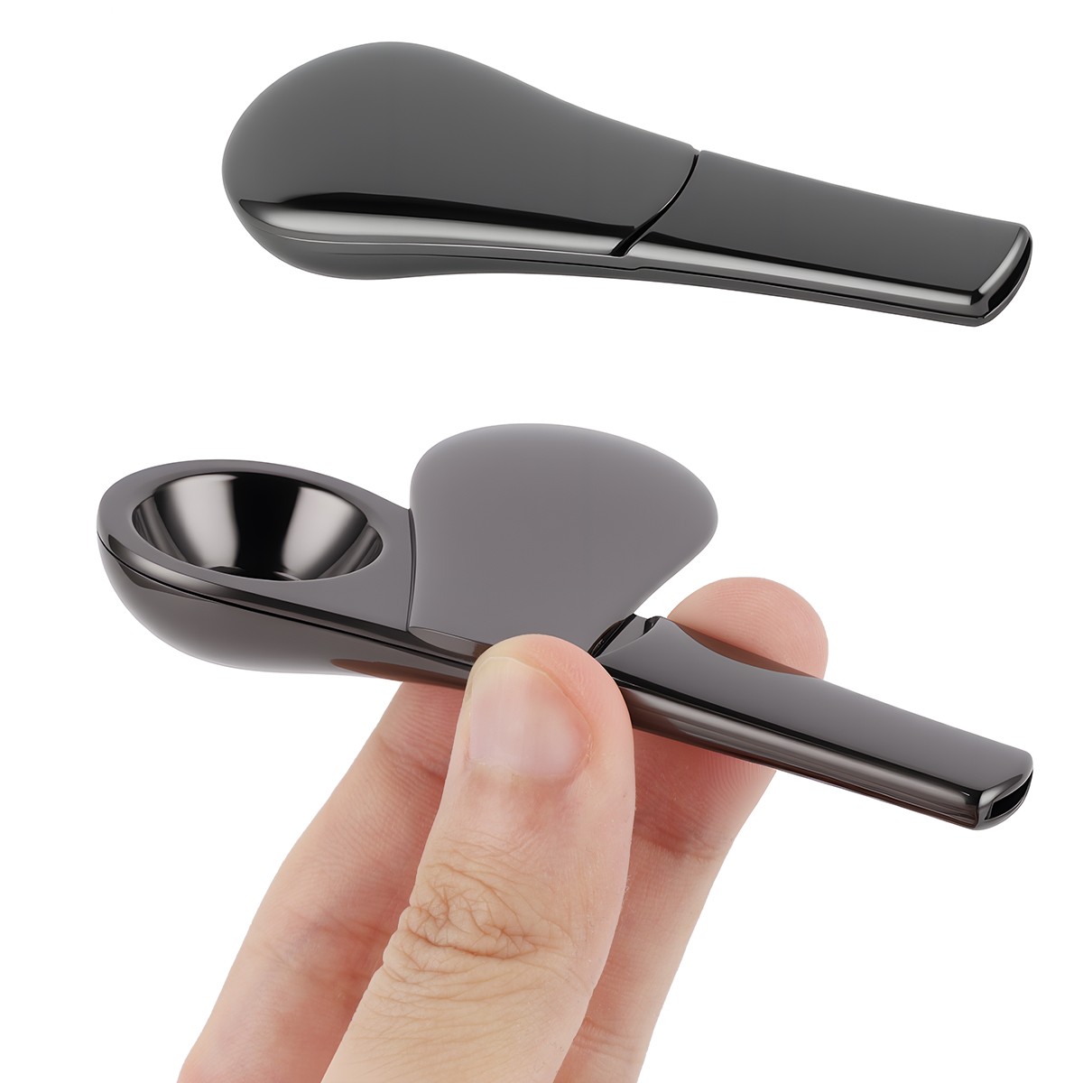 Zinc Alloy Smoking Pipe Set Detachable Easy Clean Black Gunmetal Artisan Design