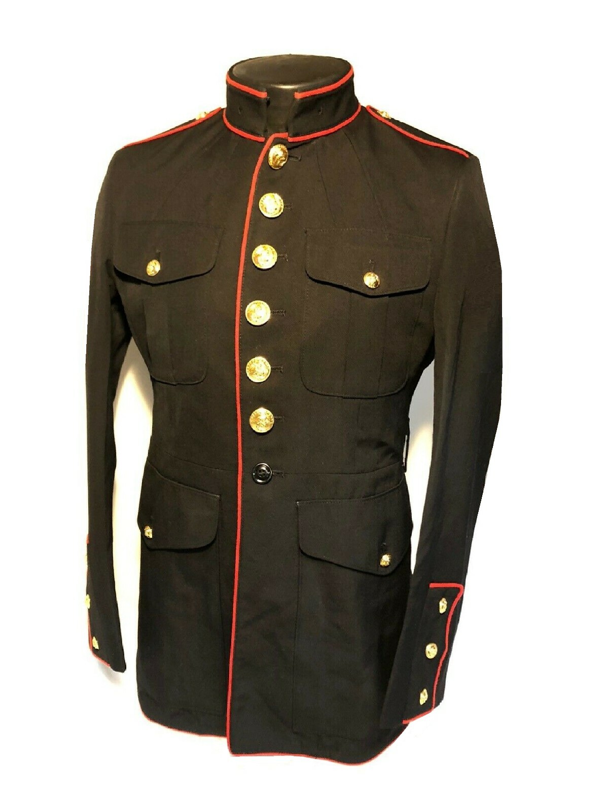 USMC MEN’S 40R DRESS COAT BLUE MC 2312 POLY WOOL BLUES UNIFORM TUNIC TOP MARINE