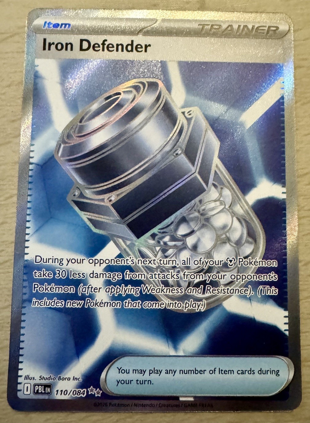 Pokemon TCG Iron Defender 110/084 Pitch Black Full Art Double Rare Card