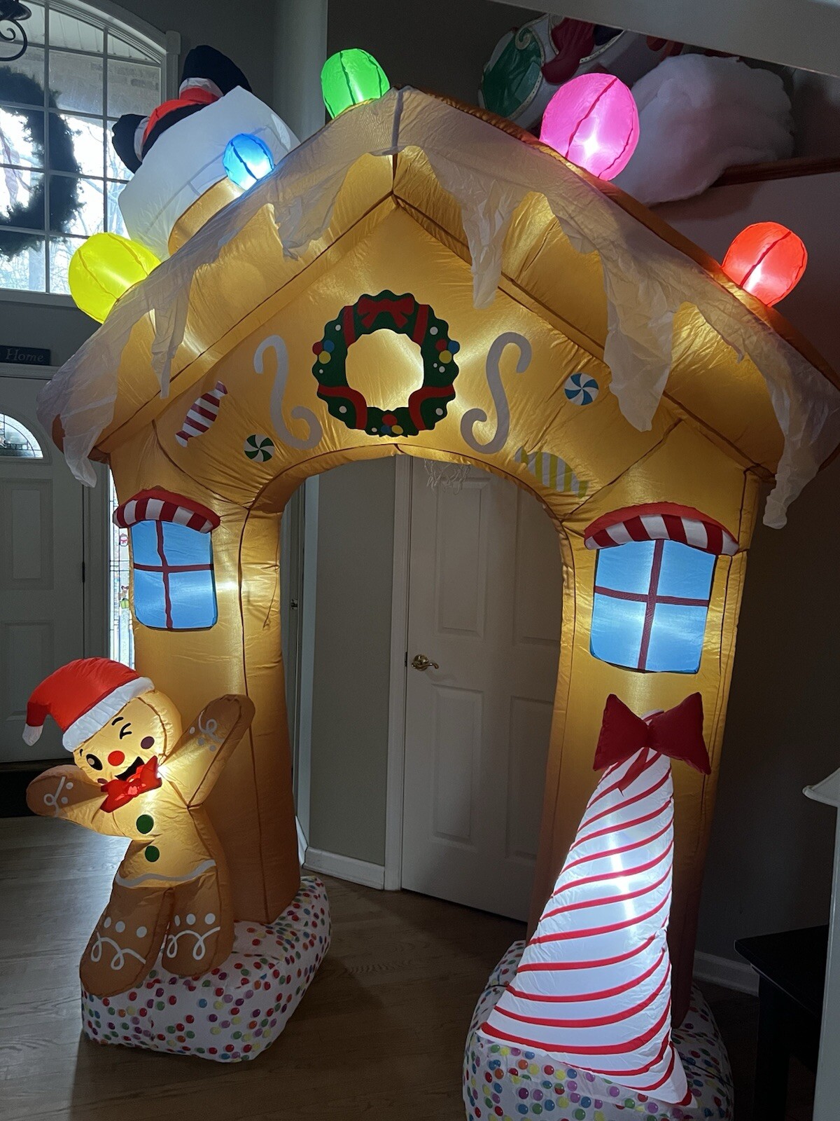 10ft Christmas Inflatable Gingerbread House Archway Cookie House Candycane Decor