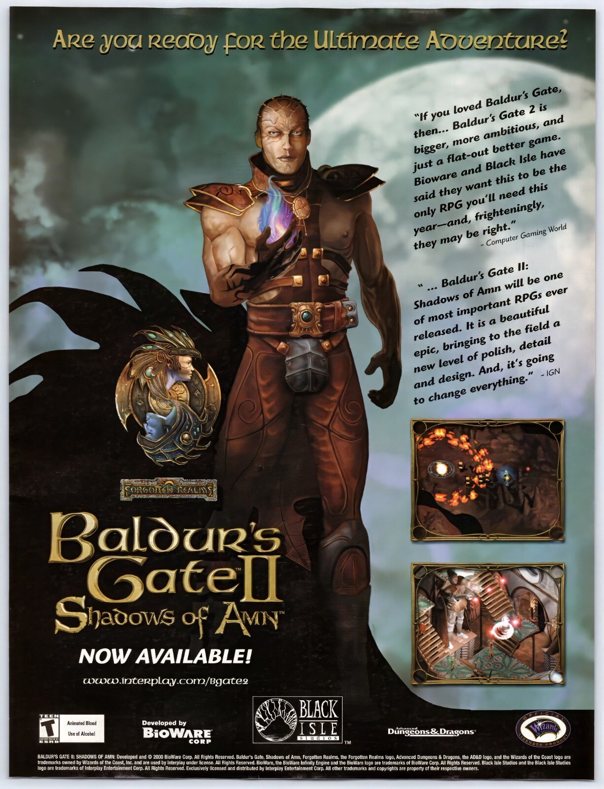 Baldur’s Gate II: Shadows of Amn – PC – Original Print Ad/Poster Promo 2000