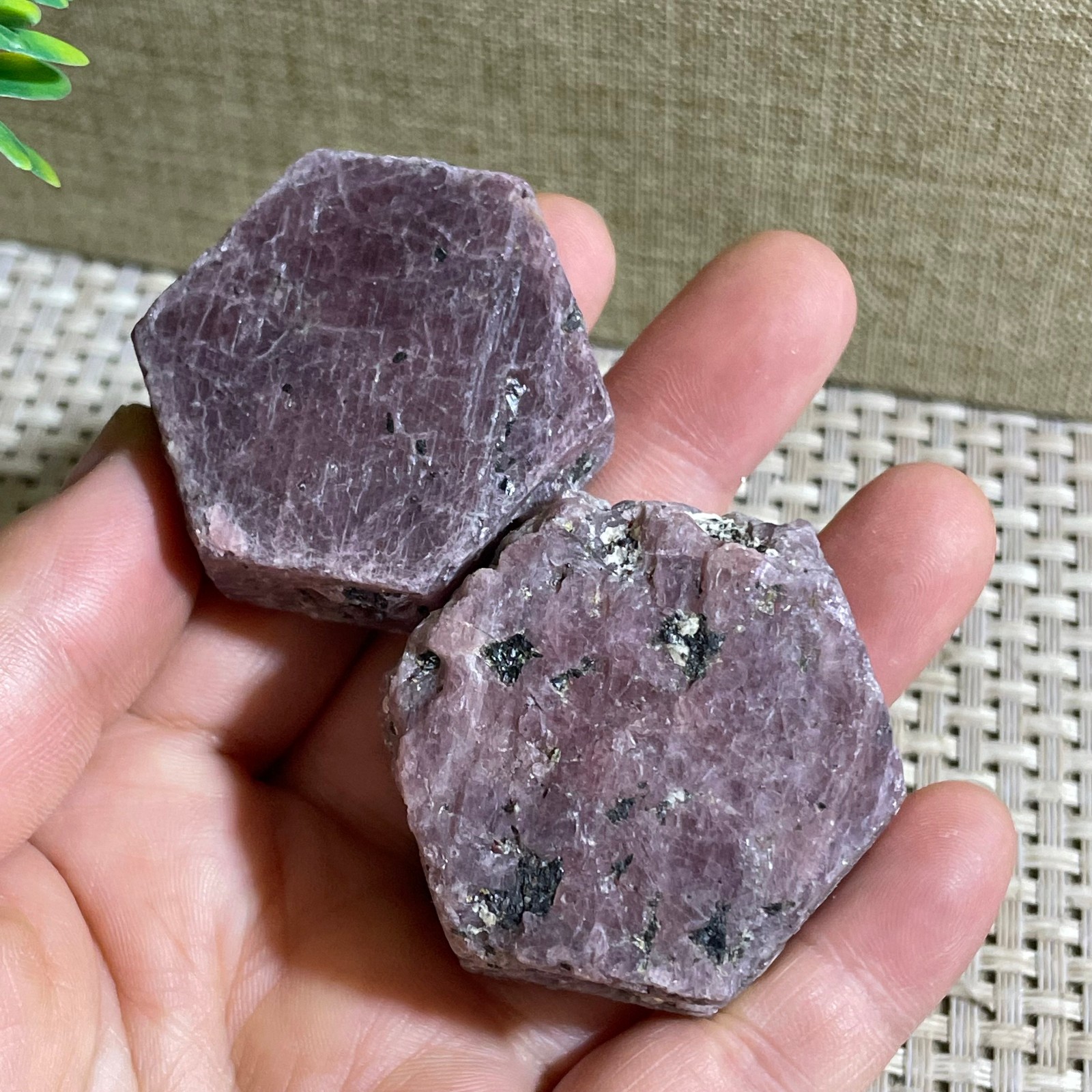 171g Red Corundum Ruby Rough Mineral Specimen reiki Healing 2pcs