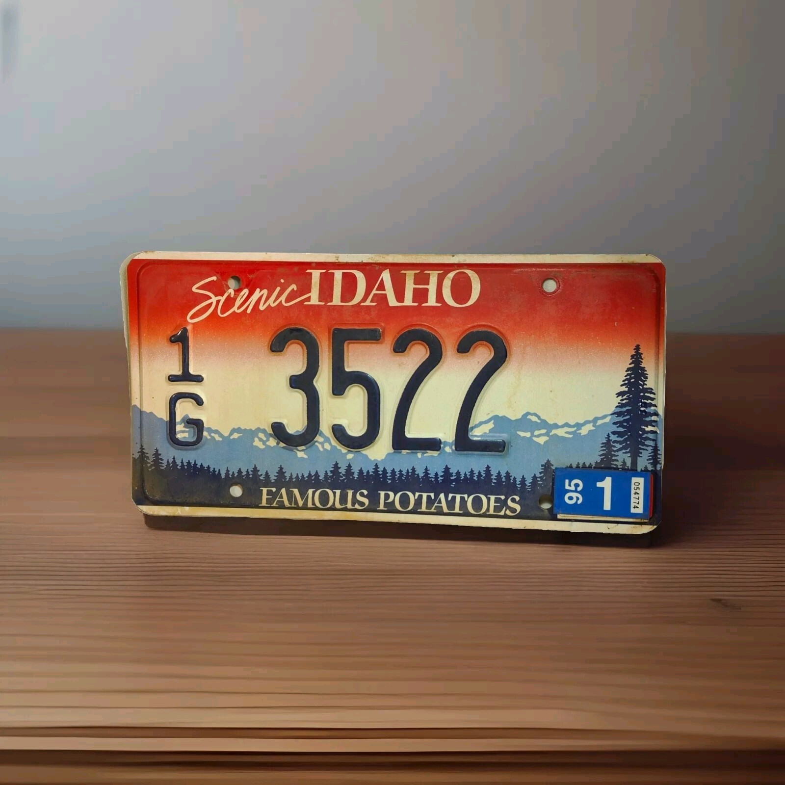 ’95 Scenic Idaho License Plate Gem County Big Pine On Right 1G3522 Man Cave Pub