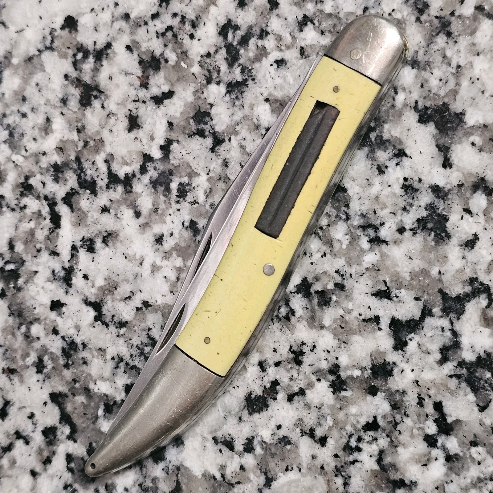 Vintage 1940-1964 CASE XX Stainless Yellow Toothpick Fishing Knife #32095 No Dot