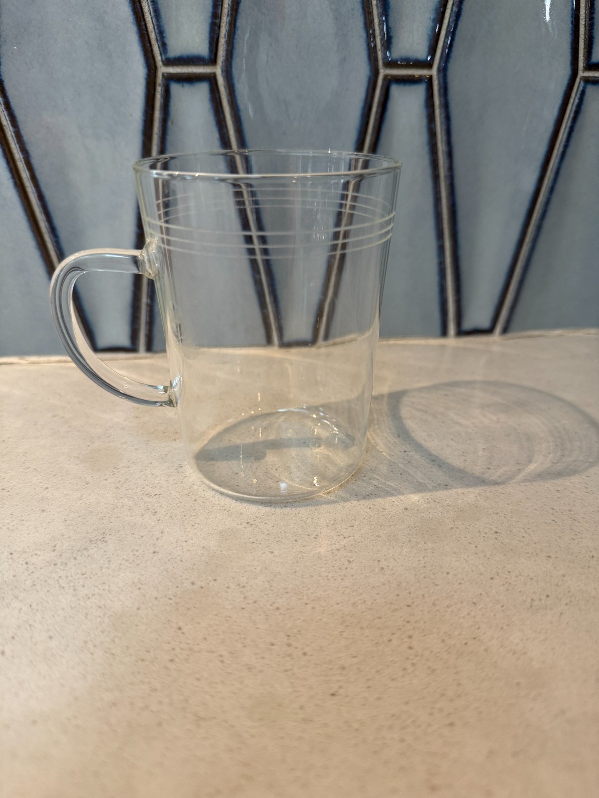 Jenaer Glas Clear Glass Mug w/ Handle | Bauhaus Mid Century German Borosilicate
