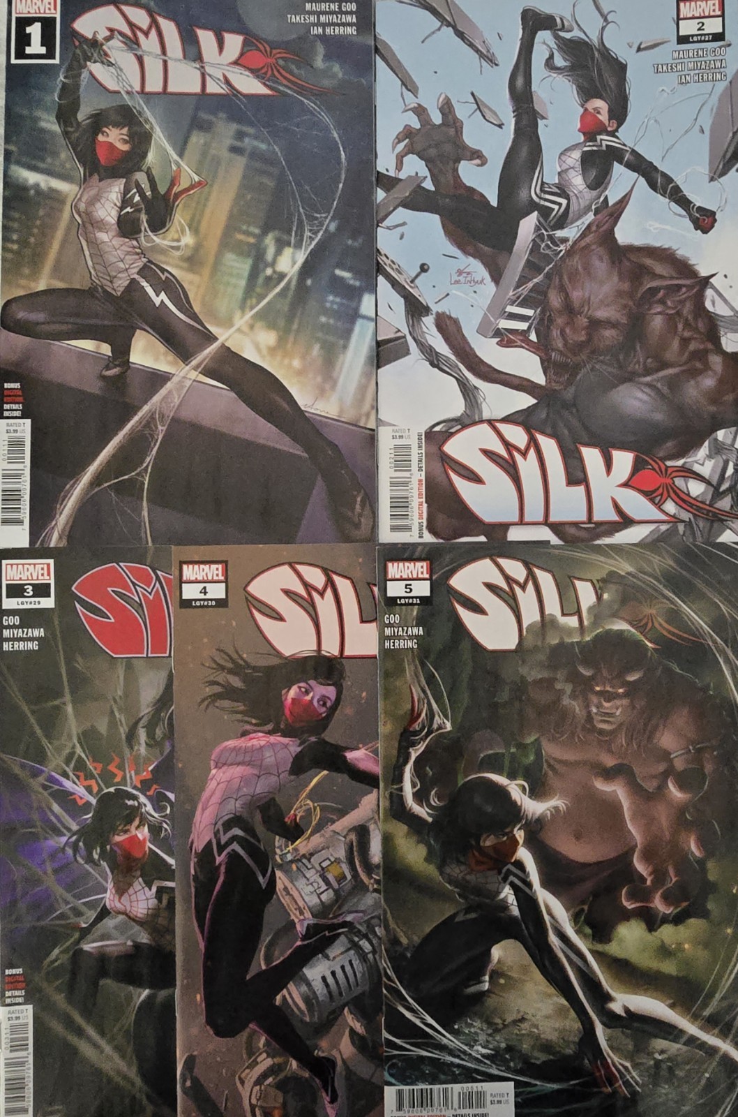 SILK #1-5 Marvel Key Comic Book Lot Goo Herring INHYUK LEE 2021 2, 3, 4 2021 Spi