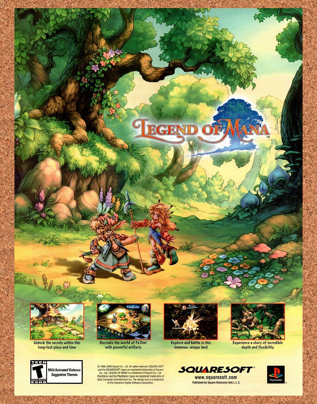 Legend Of Mana PS1 Original 2001 Vintage Ad – Squaresoft Video Game Promo