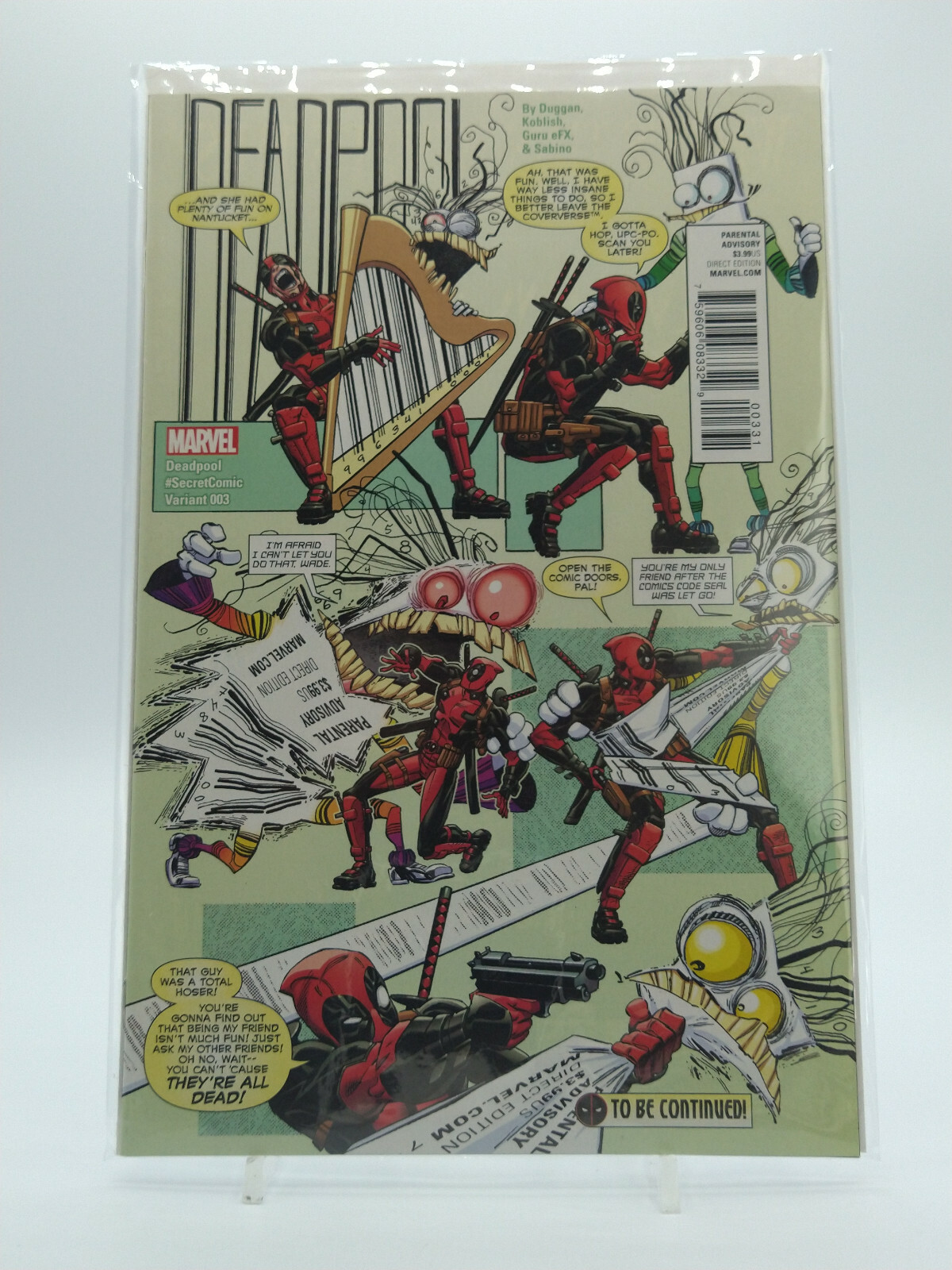 Deadpool #3 Secret Comic Variant Cover 2016 Marvel VF
