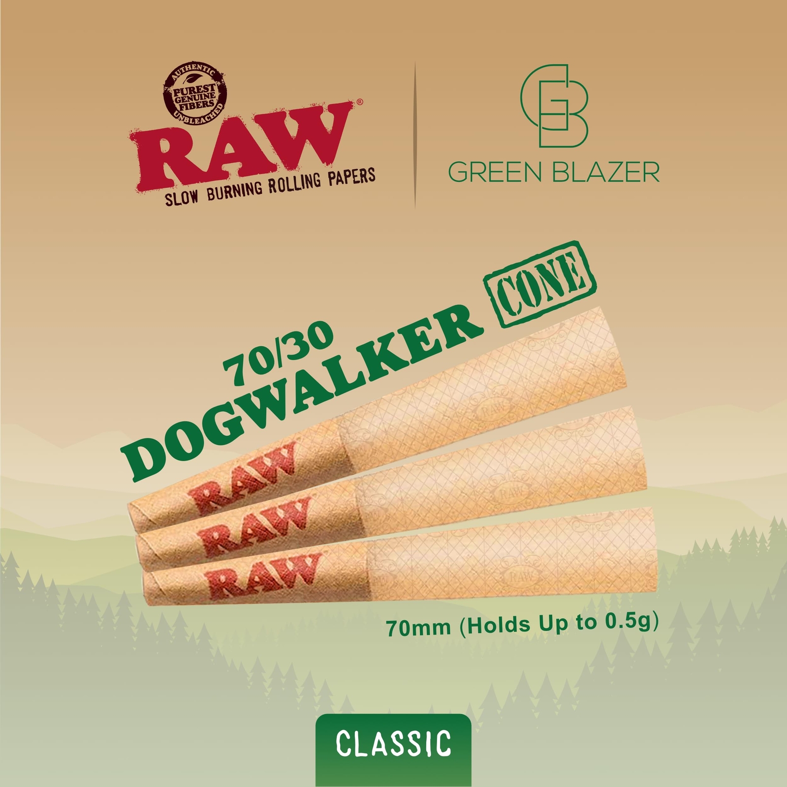 RAW Cones Single Size Dogwalker: 150 Pack – Mini Pre Rolled Cones Shorter Tha…