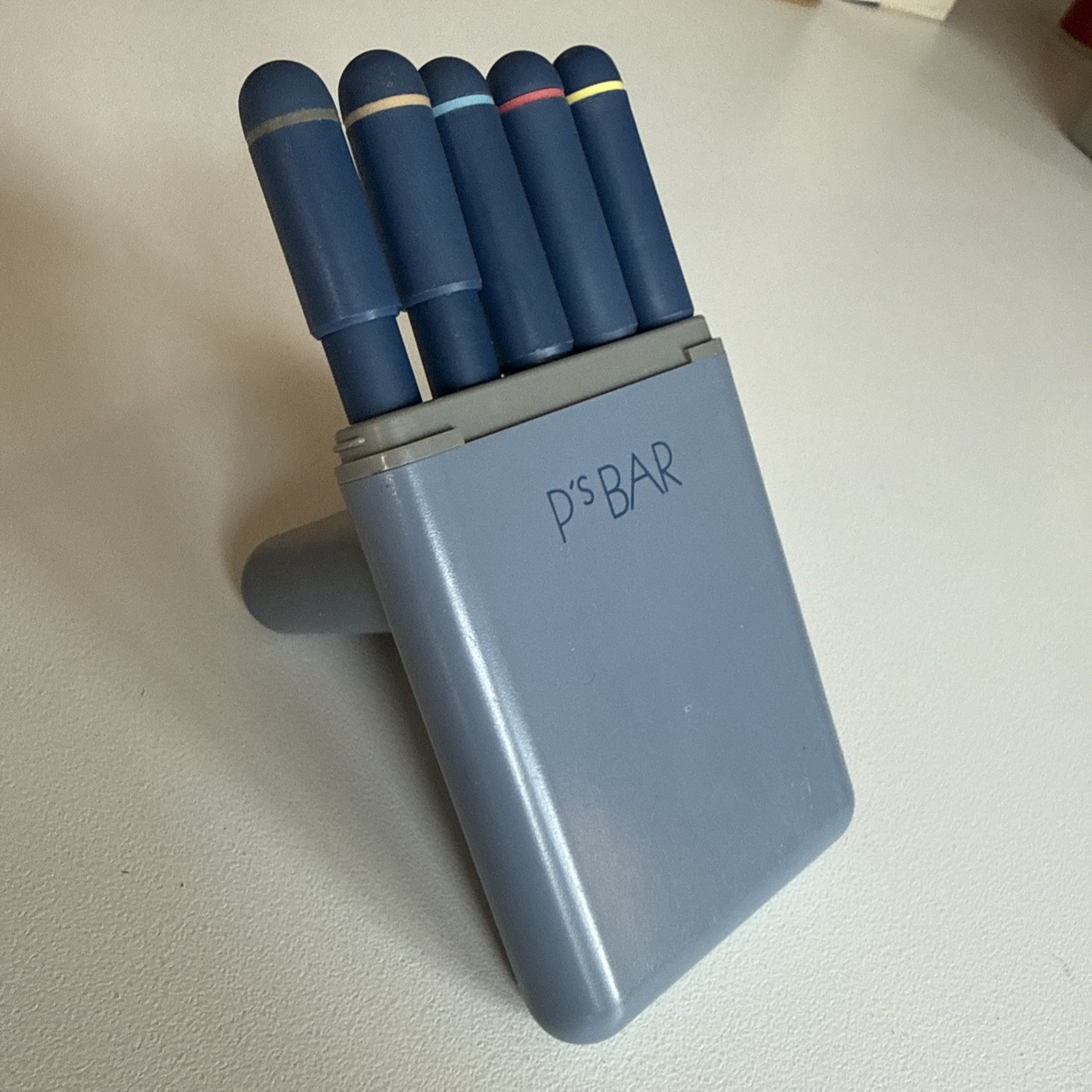 VTG P’s Bar 1985 plus Japan Pen Pencil Highlighter in case – Slate Blue READ