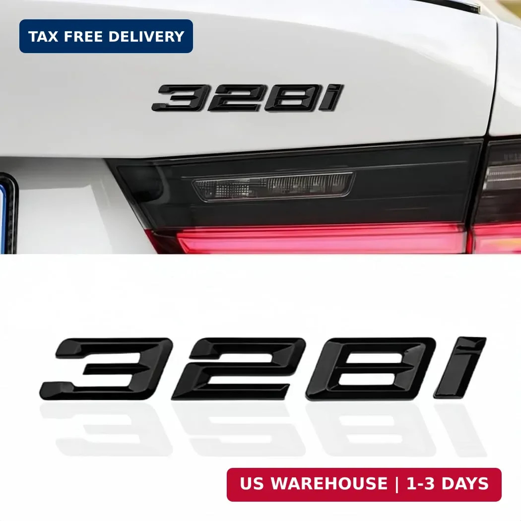 Car Emblem Compatible with 328i Gloss Black Trunk lid Rear Emblem Badge Excellen