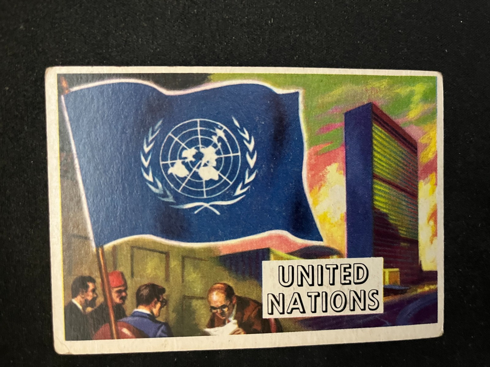 1956 Topps Flags of the World #80 United Nations Last Card in Set Vg
