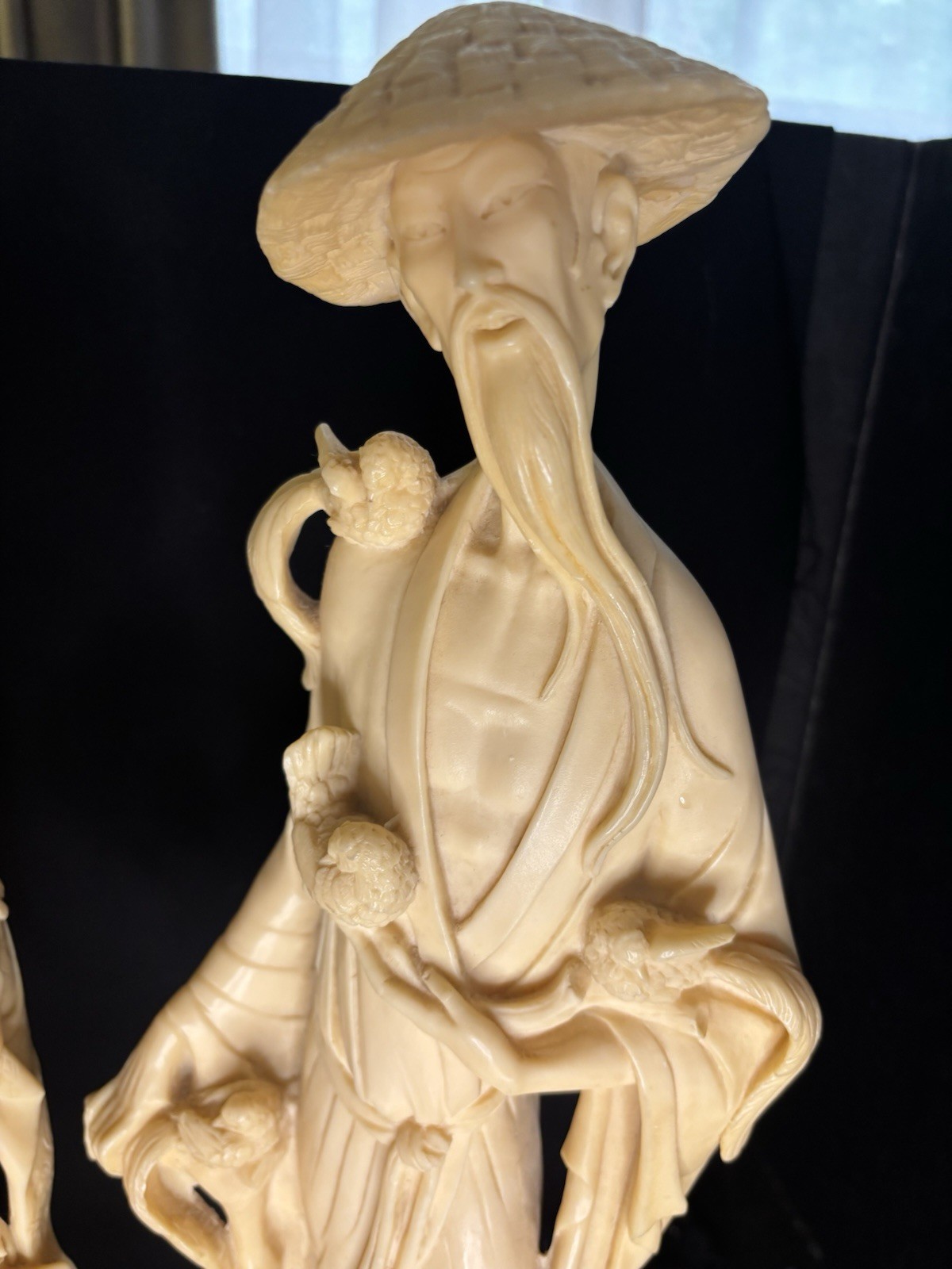 A Santini Vintage Man And Woman Couple sculpture Made In Italy Asian Culture 20”