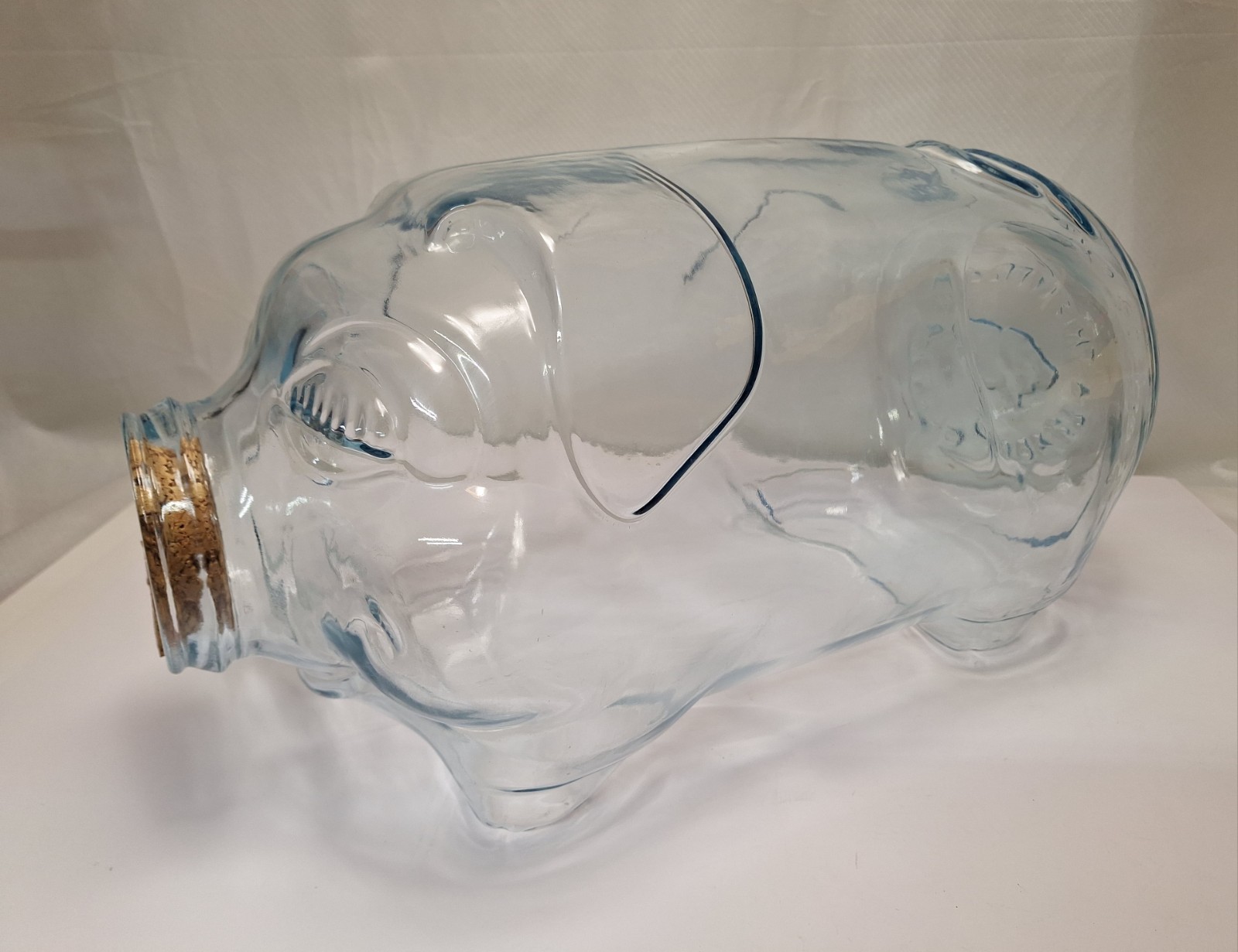 VTG Libbey Glass Piggy Bank This Little Piggy Went To Market 5 Gallon Cork Nose