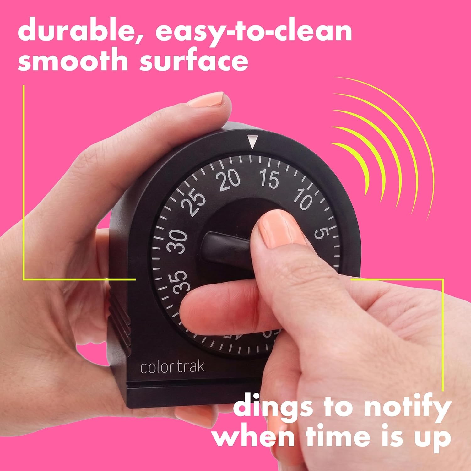 Colortrak 60 Minute Wind Up Timer Black No Battery Mechanical Timer