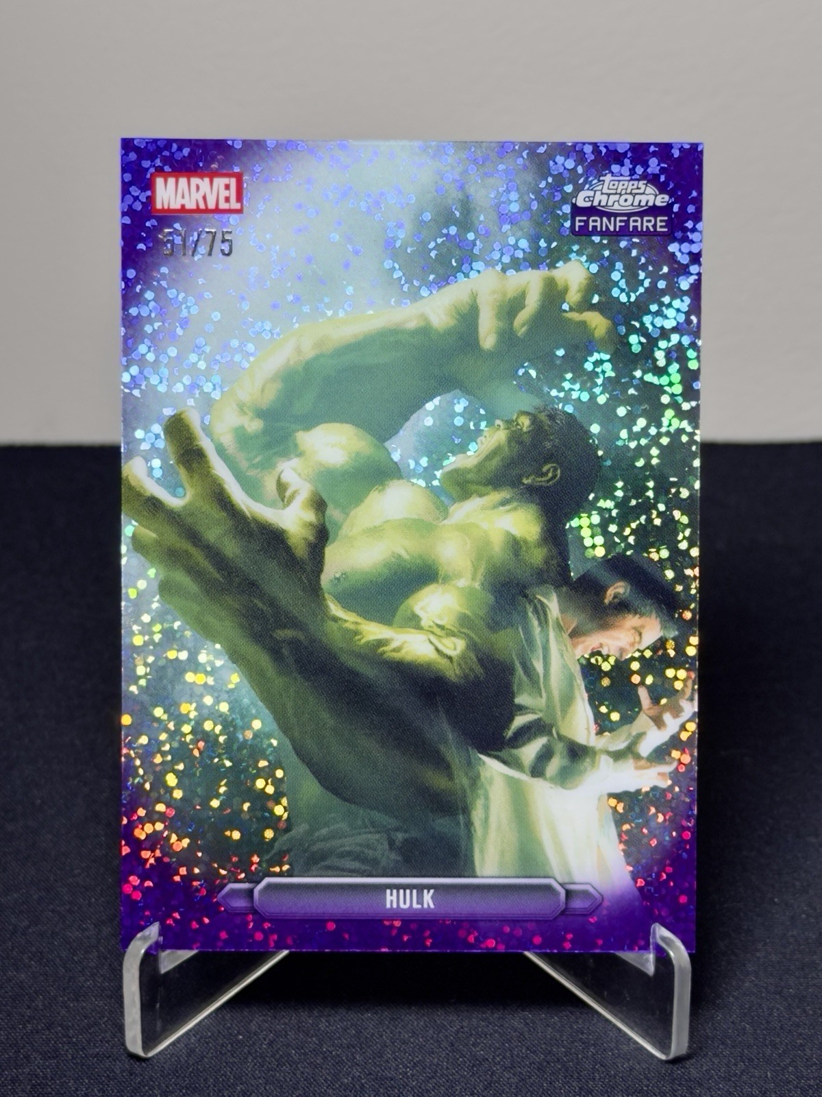 2026 Topps Chrome Marvel Purple Speckle /75 Hulk #FF-20 Avengers