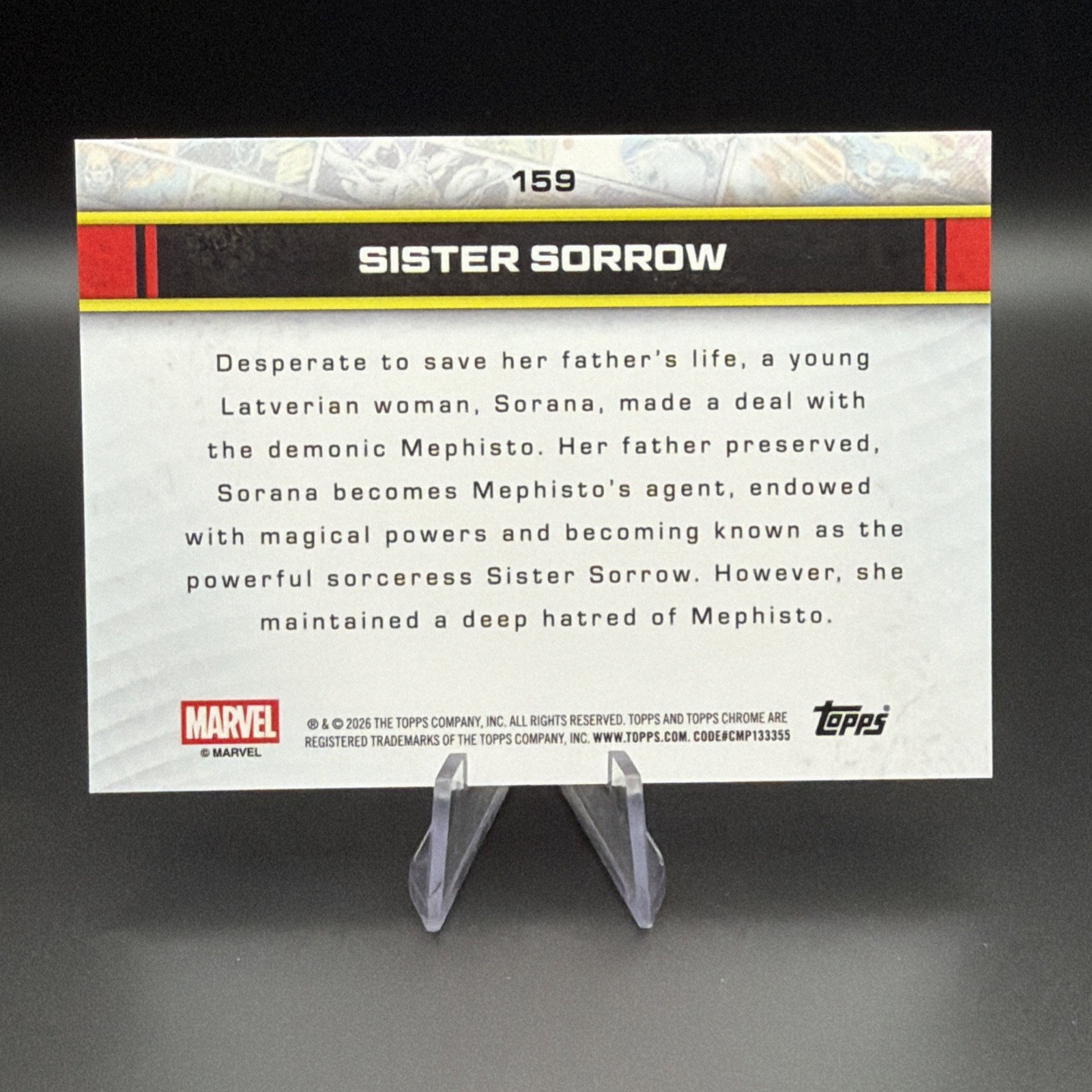 2026 Topps Chrome Marvel Spider Web Refractor #159 Sister Sorrow /399