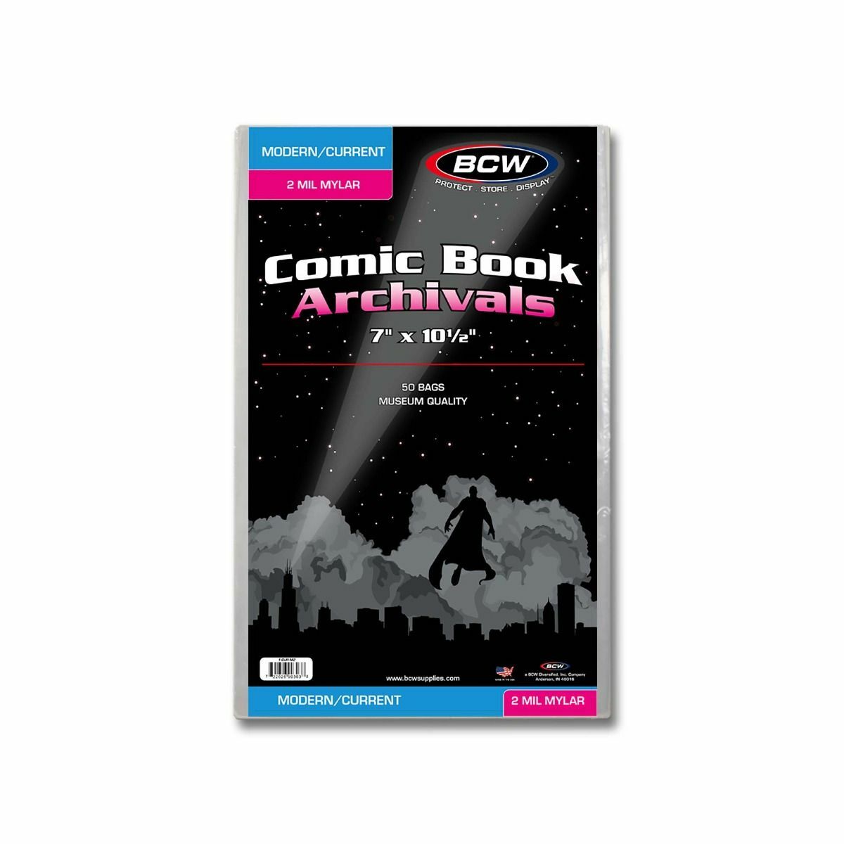 50 – Archivals Modern / Current 2-Mil Mylar Polyester Comic Book Bags by BCW!