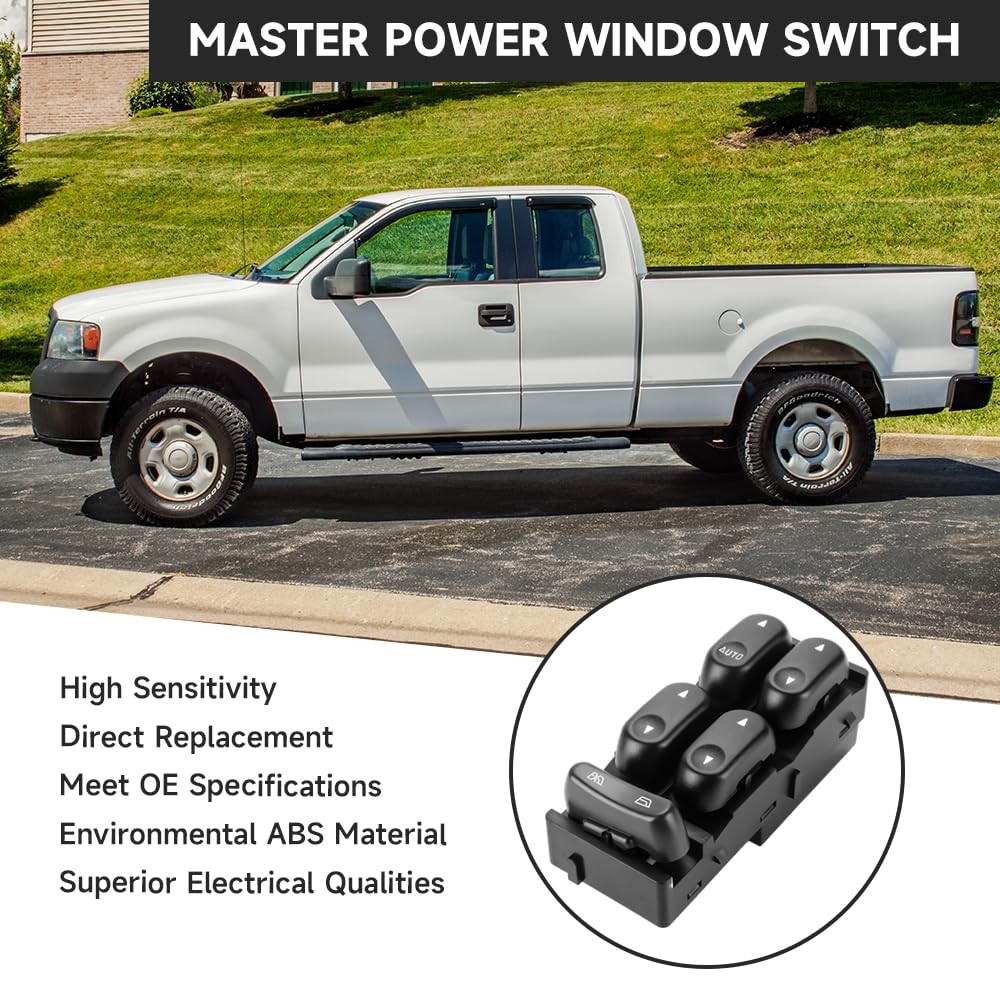 Front Left Driver Side Master Power Window Switch – Compatible for Ford F150…