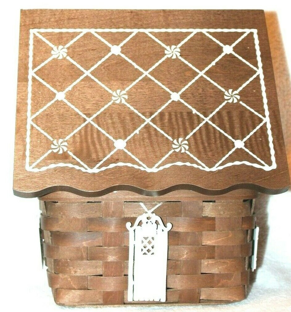 Longaberger Dark Brown Collectors Club Gingerbread House Basket Set