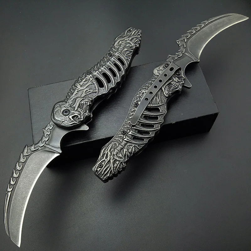 Skeleton Pocket Knife Spring Assisted Grim Reaper Design 8″ Open Folding Knife