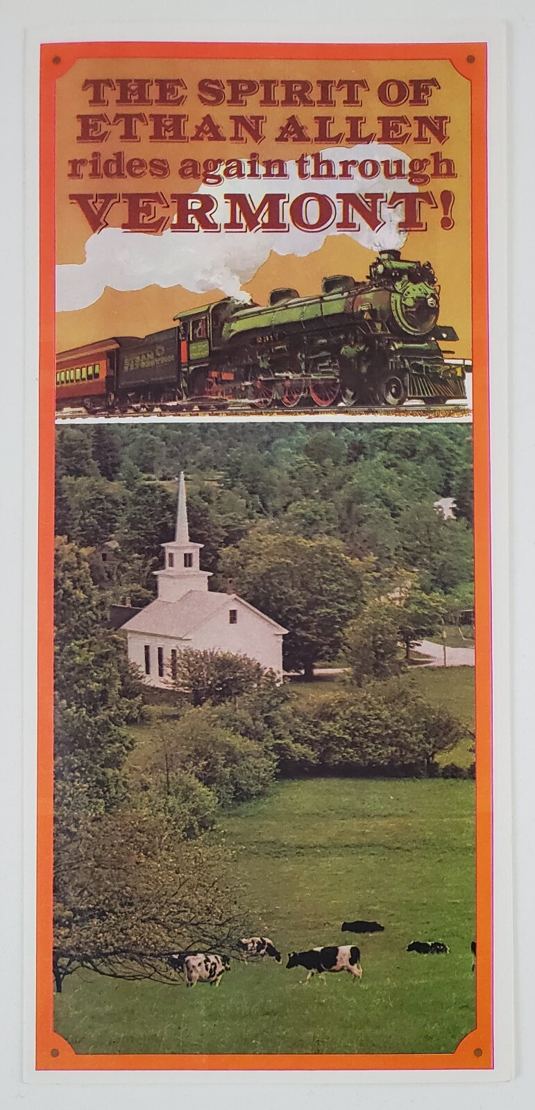 1970s Burlington Bellows Falls Vermont Steam Train Tours Vintage Travel Brochure