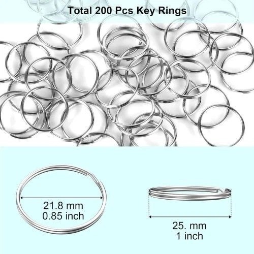 100PCS Key Rings Bulk Split Key Rings Keychain Rings and Crafts 1 Inch (25Mm)