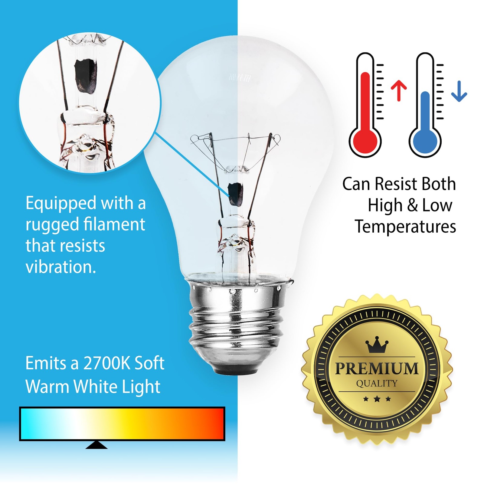 Clear E26 A15 Incandescent 40w – Pack Of 6 40-watt Refrigerator, Oven