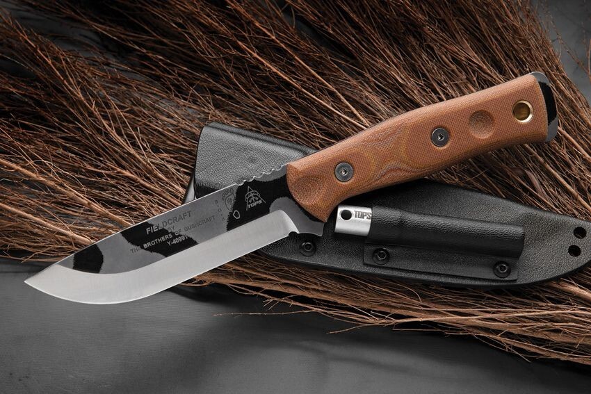TOPS Fieldcraft BOB Hunter Fixed Knife 4.75″ 1095HC Steel Blade Micarta Handle