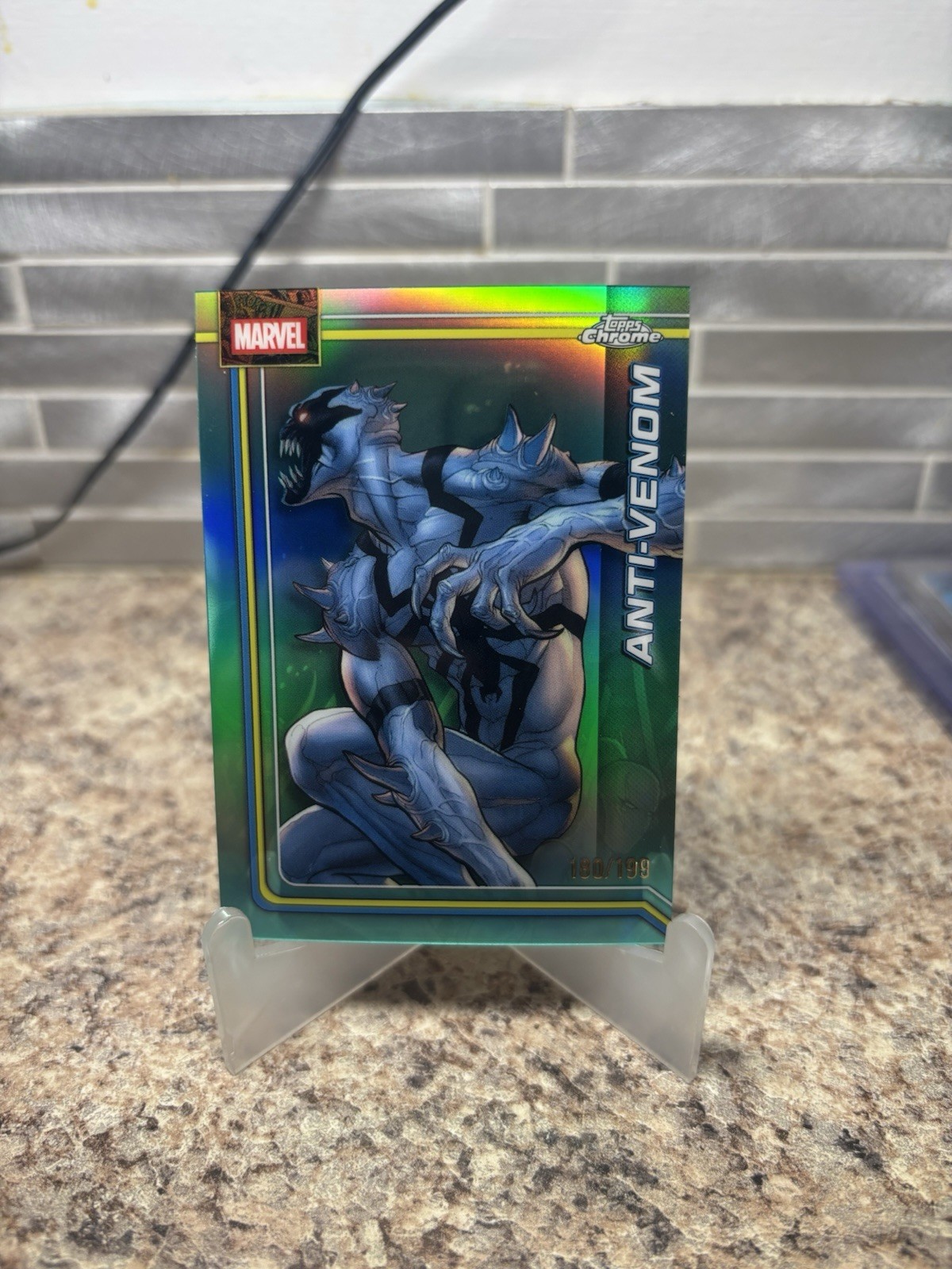 Topps Chrome 2026 Marvel Anti-Venom #102 Teal Refractor 180/199