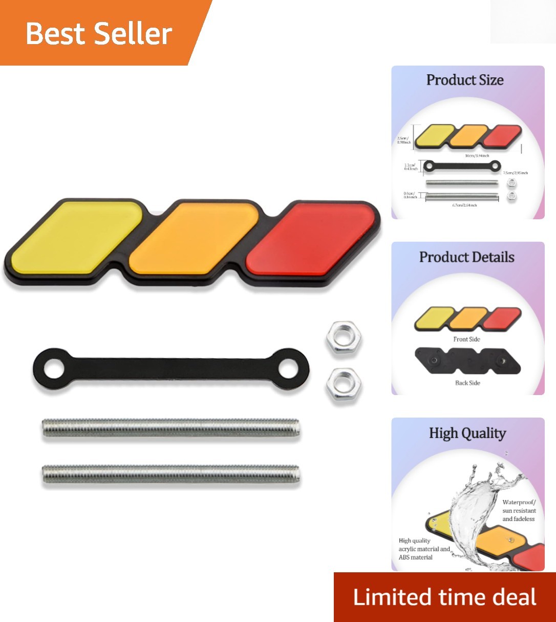 Durable TRD Grille Decor Badge in Red – Easy Installation for SUVs & Trucks
